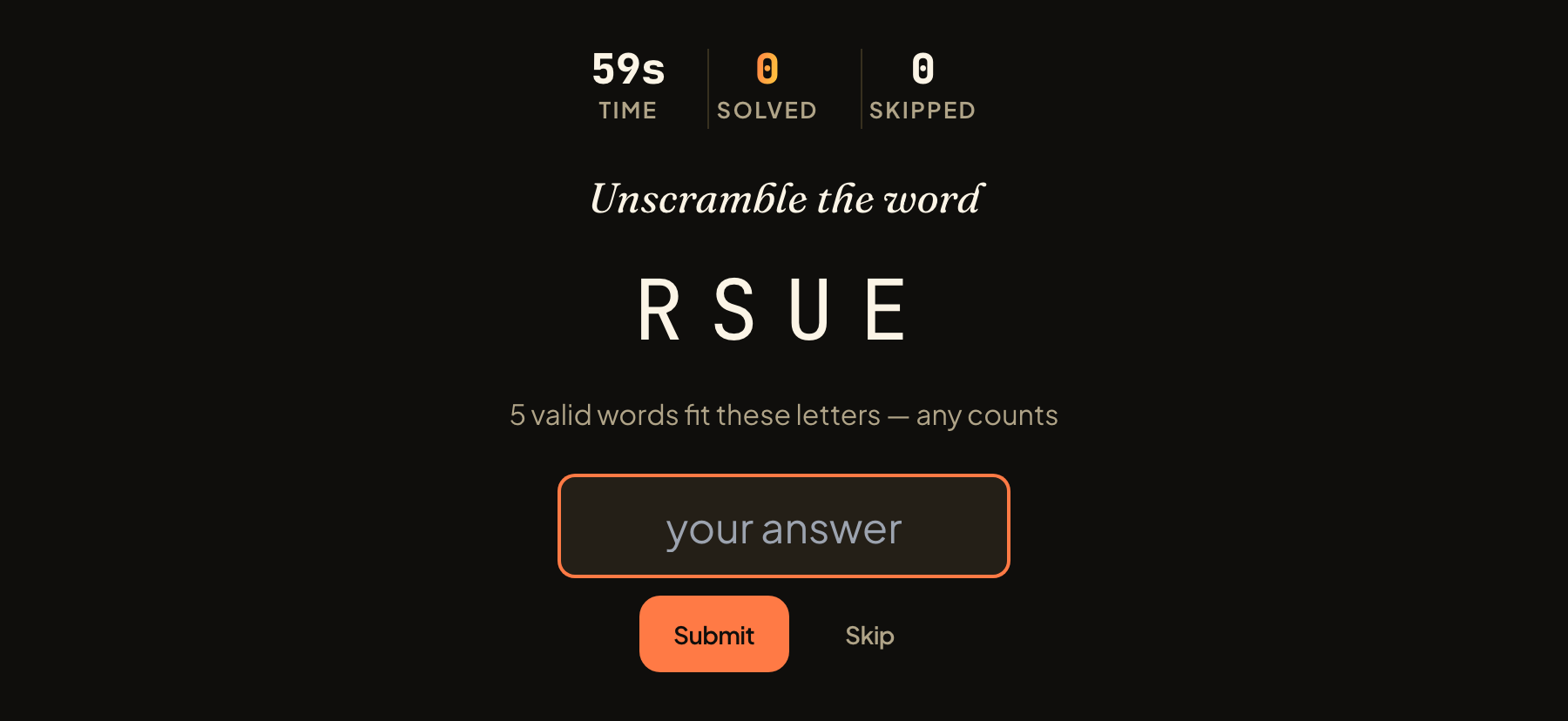 Anagrams in play