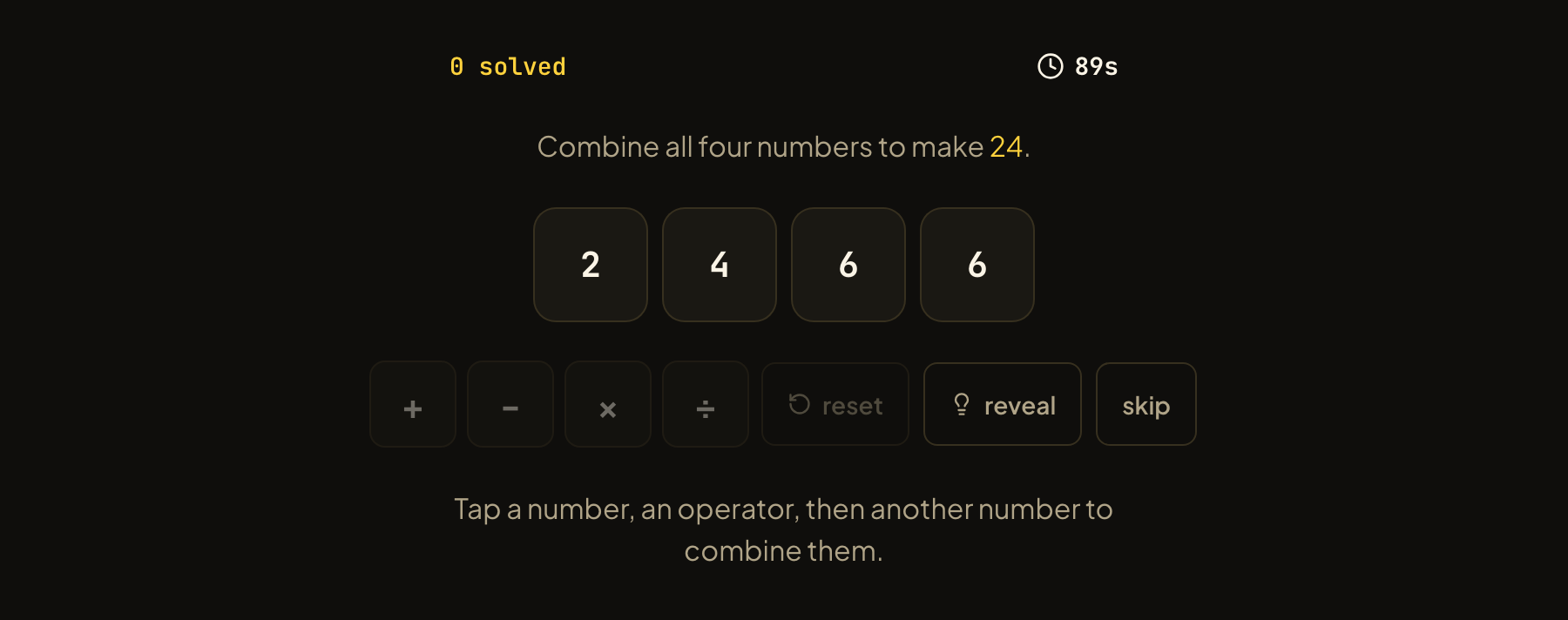 Make 24 in play