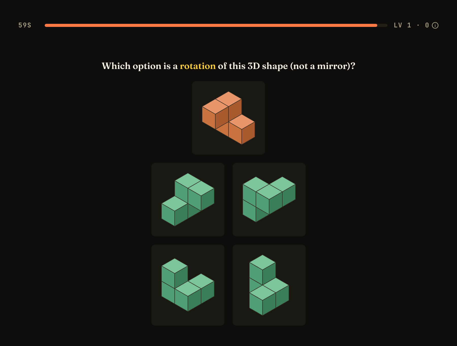 Mental Rotation (3D) in play