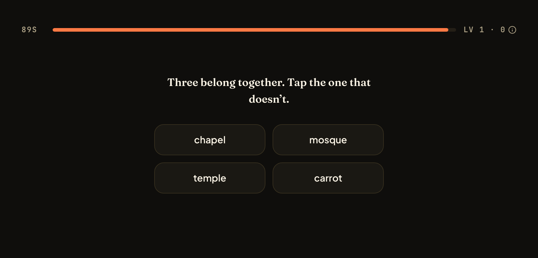 Odd Word Out in play
