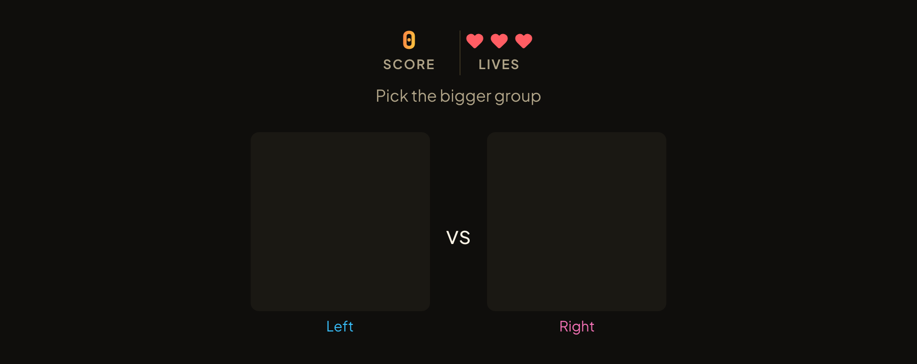 Quantity Comparison in play