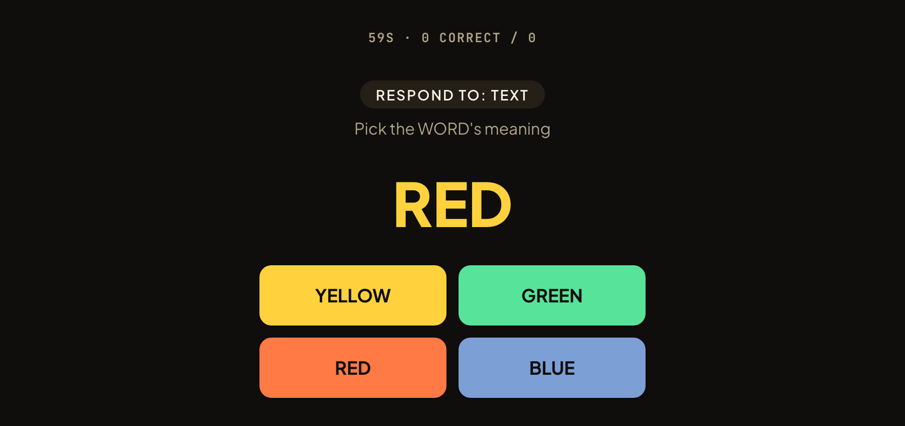 Stroop Test in play