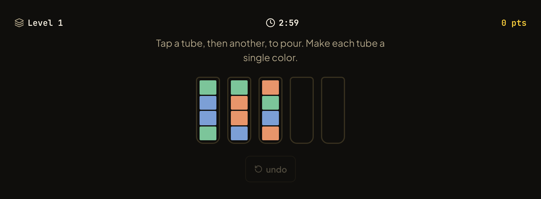 Water Sort in play